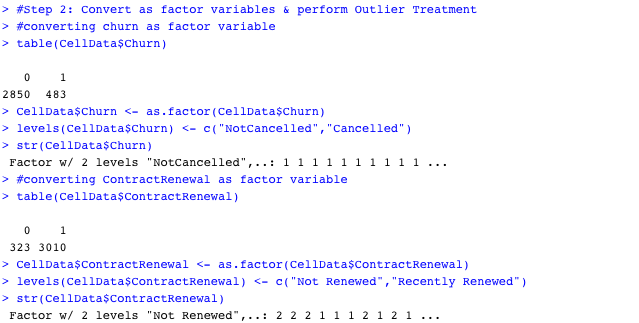 Converting to Factor variables