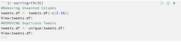 Removing Duplicate Tweets